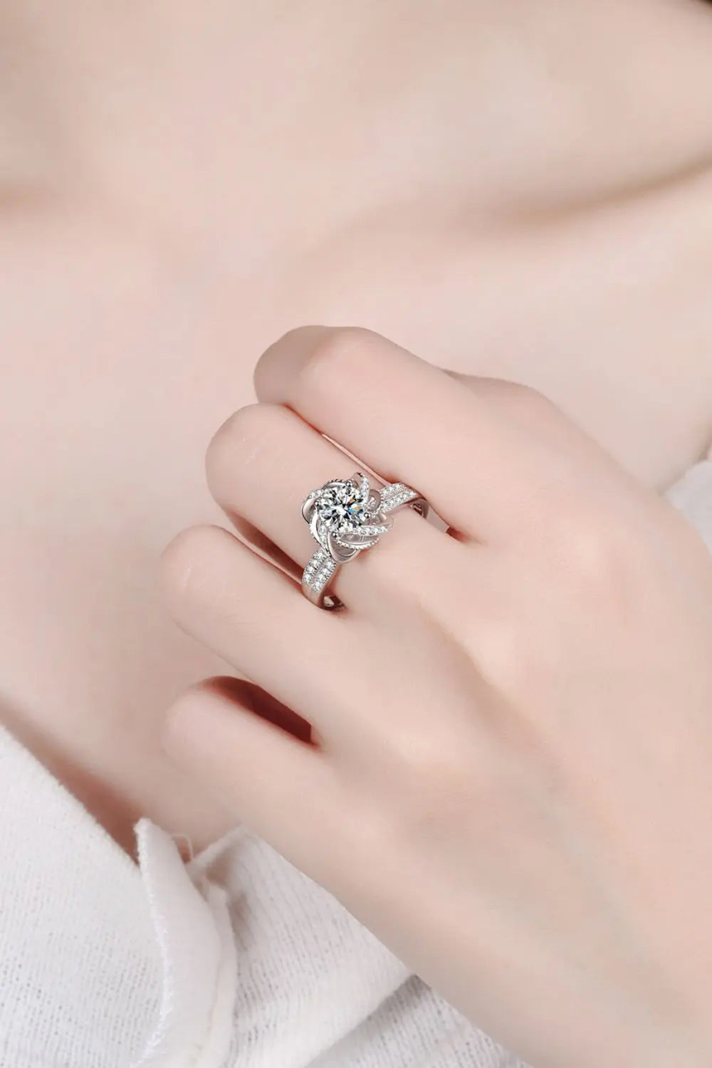1 Carat Moissanite 925 Sterling Silver Ring - SmileBen