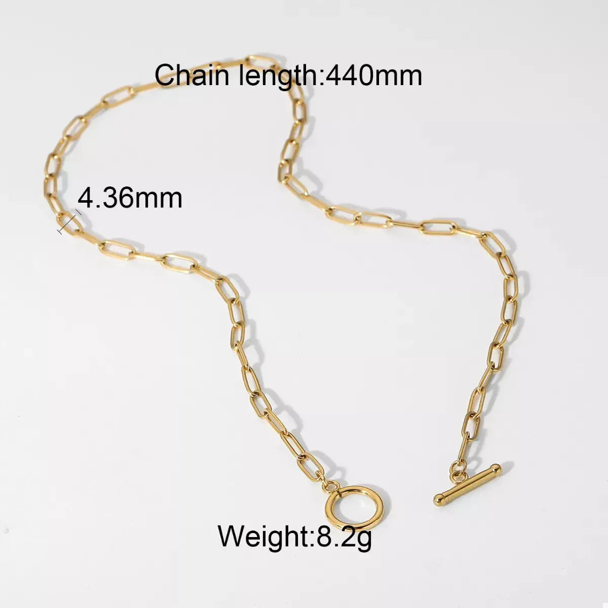 18K Gold-Plated Chain Link Toggle Clasp Necklace - SmileBen