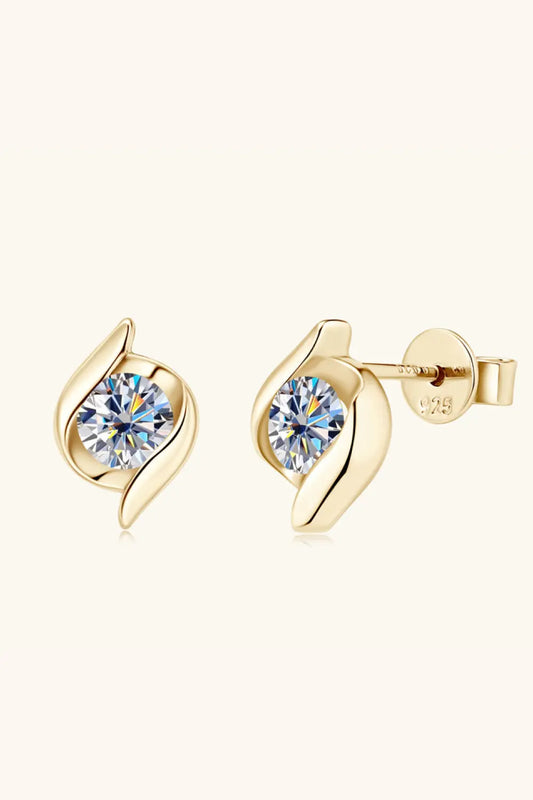 1 Carat Moissanite 925 Sterling Silver Stud Earrings - SmileBen