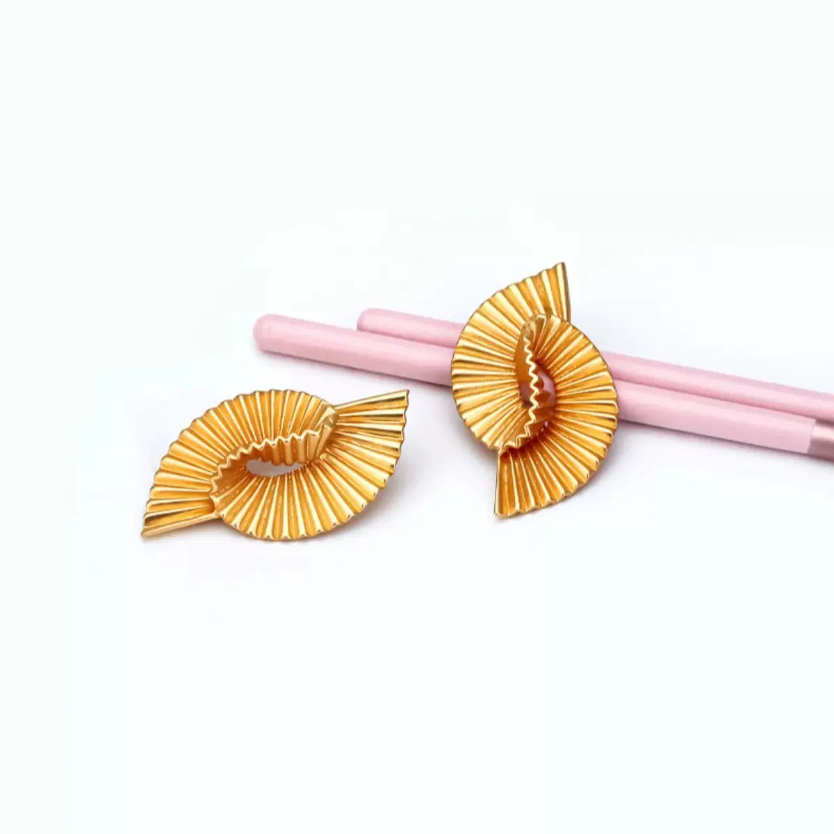 18K Gold-Plated Copper Geometric Spiral Earrings - SmileBen