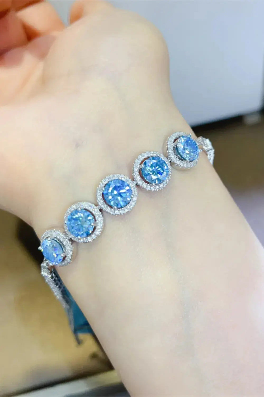 5 Carat Moissanite 925 Sterling Silver Bracelet - SmileBen