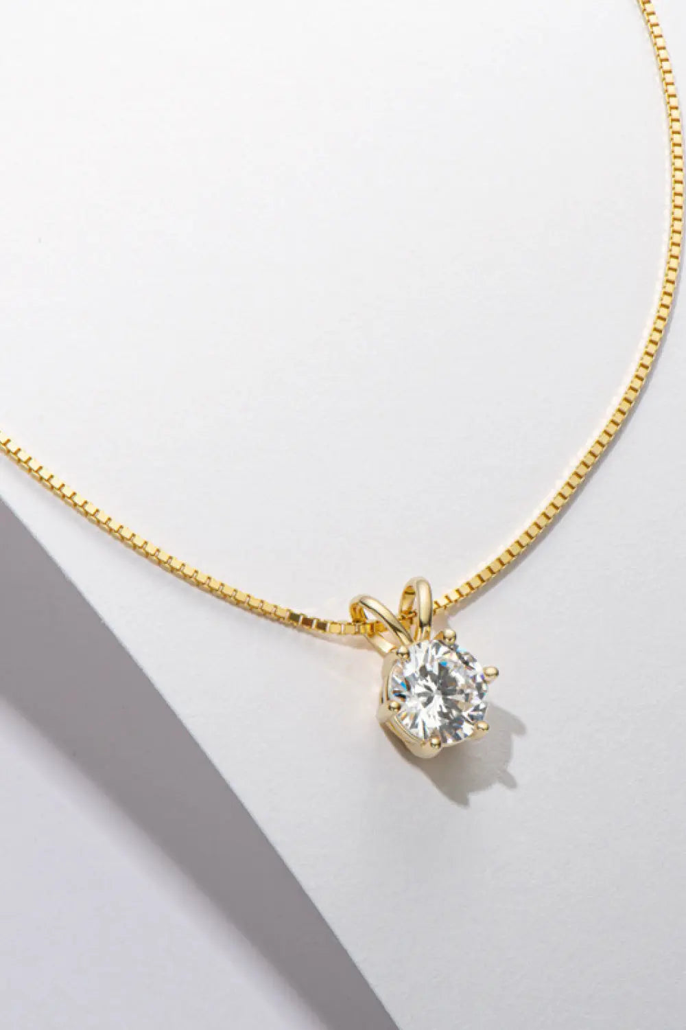 925 Sterling Silver 1 Carat Moissanite Pendant Necklace - SmileBen