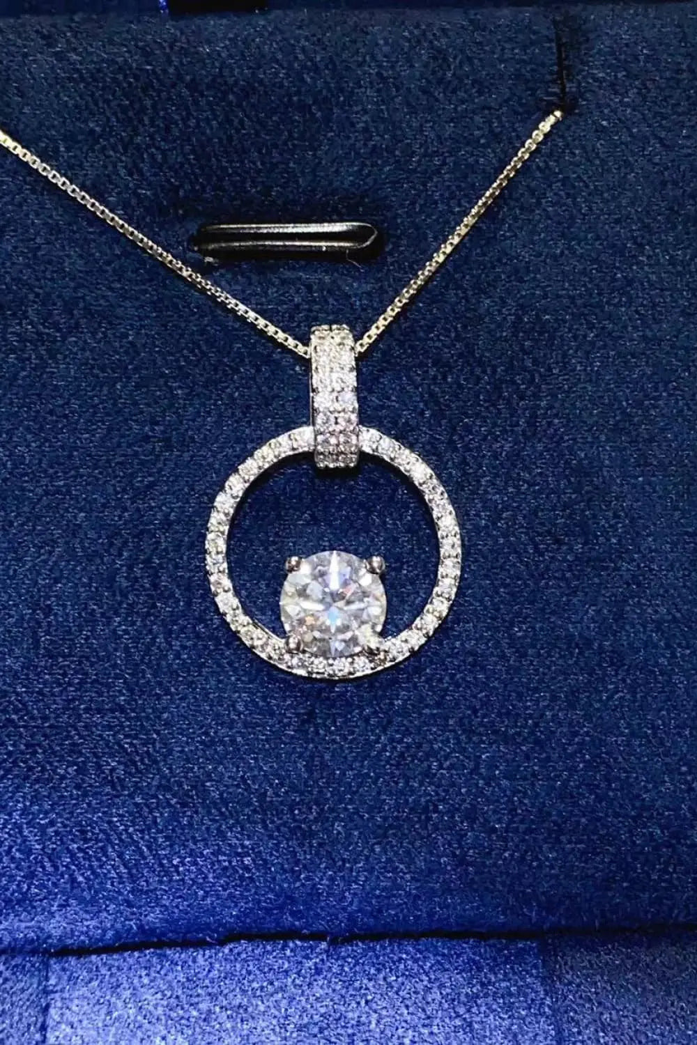 1 Carat Moissanite 925 Sterling Silver Necklace - SmileBen