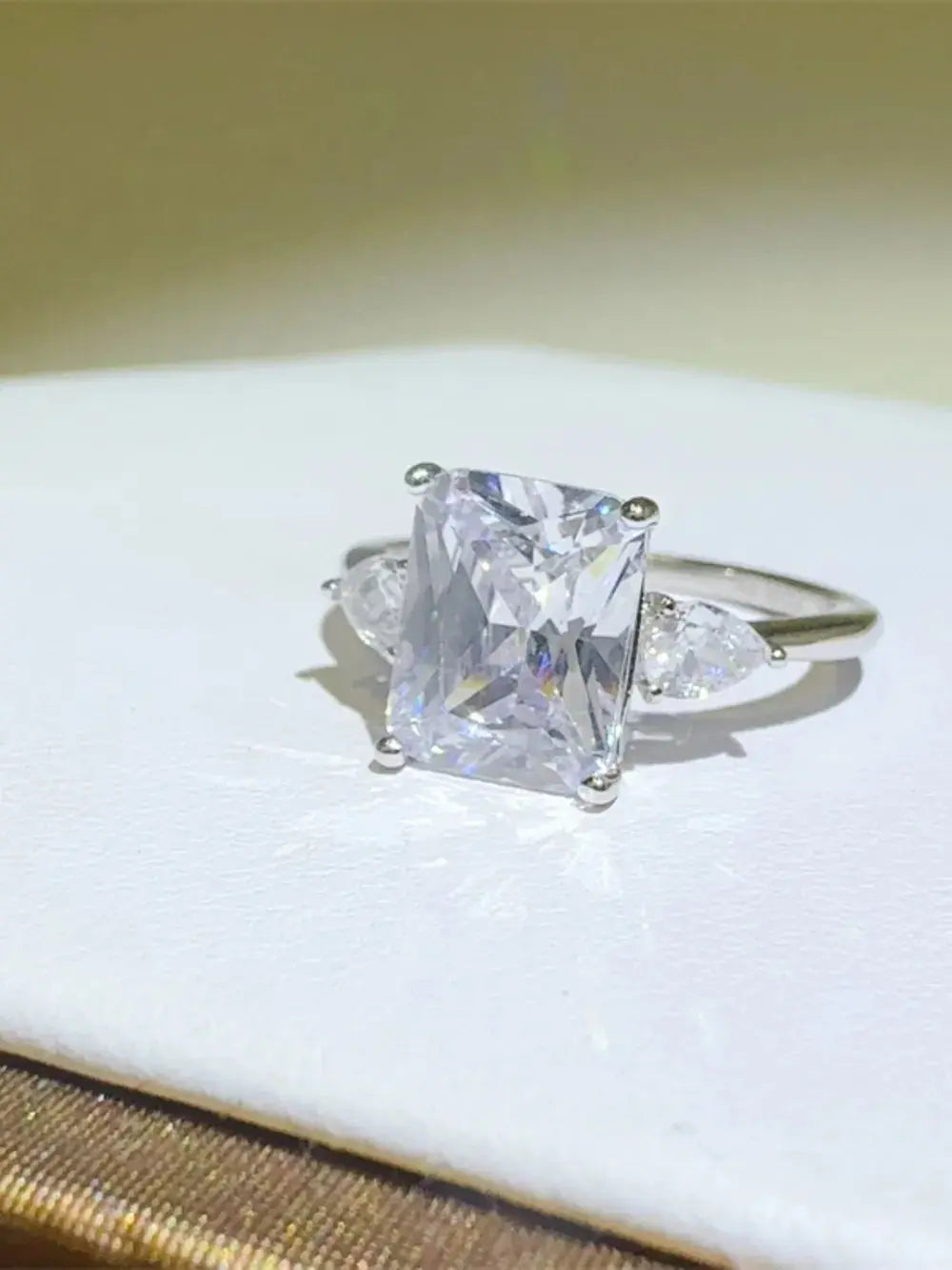 3 Carat Moissanite 925 Sterling Silver Square Shape Ring - SmileBen