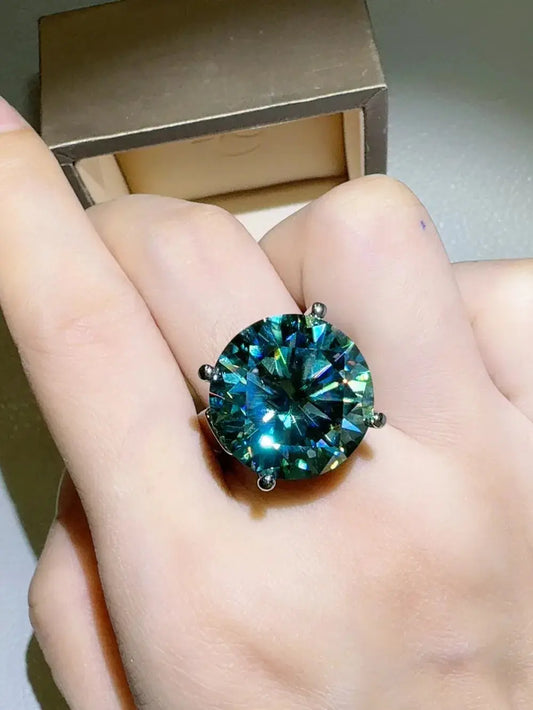 20 Carat Moissanite 925 Sterling Silver Ring - SmileBen