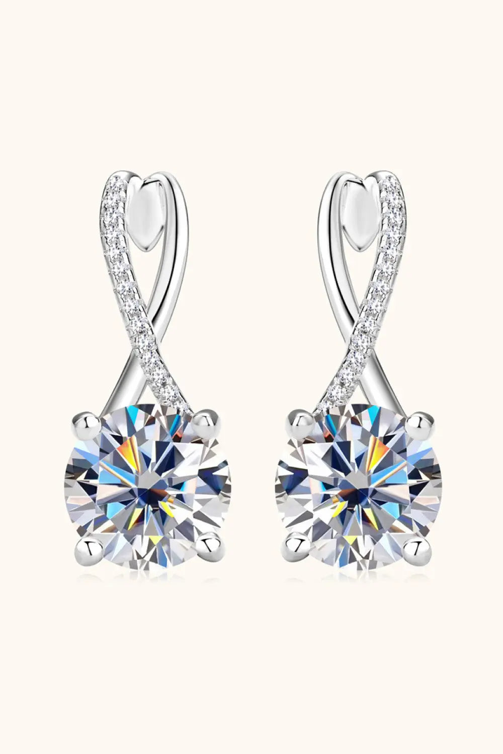 4 Carat Moissanite 925 Sterling Silver Earrings - SmileBen