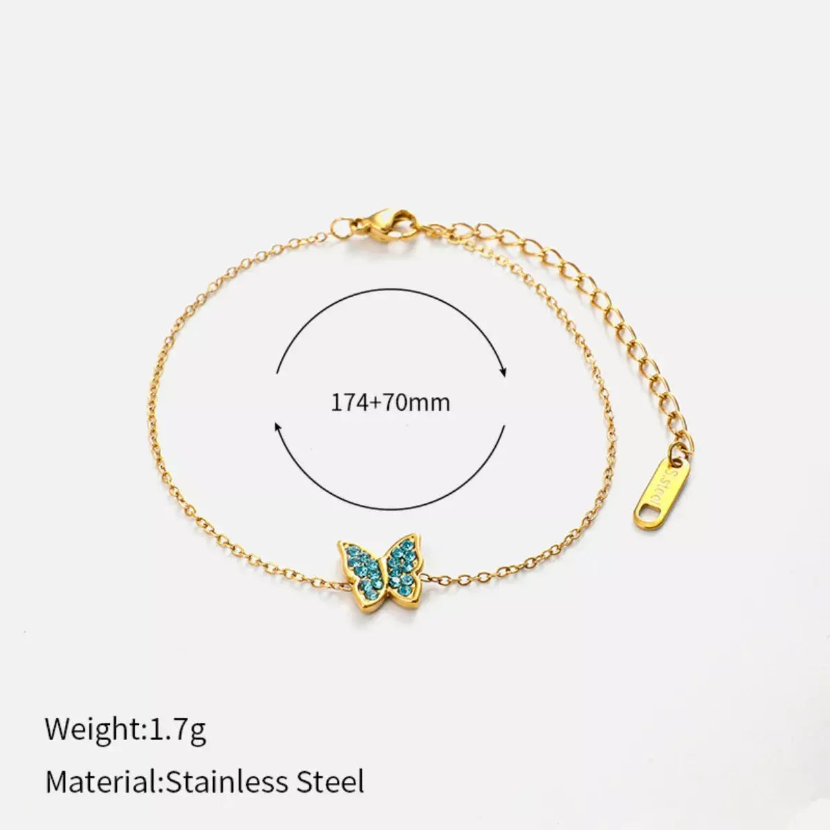 18K Gold-Plated Butterfly Adjustable Bracelet - SmileBen