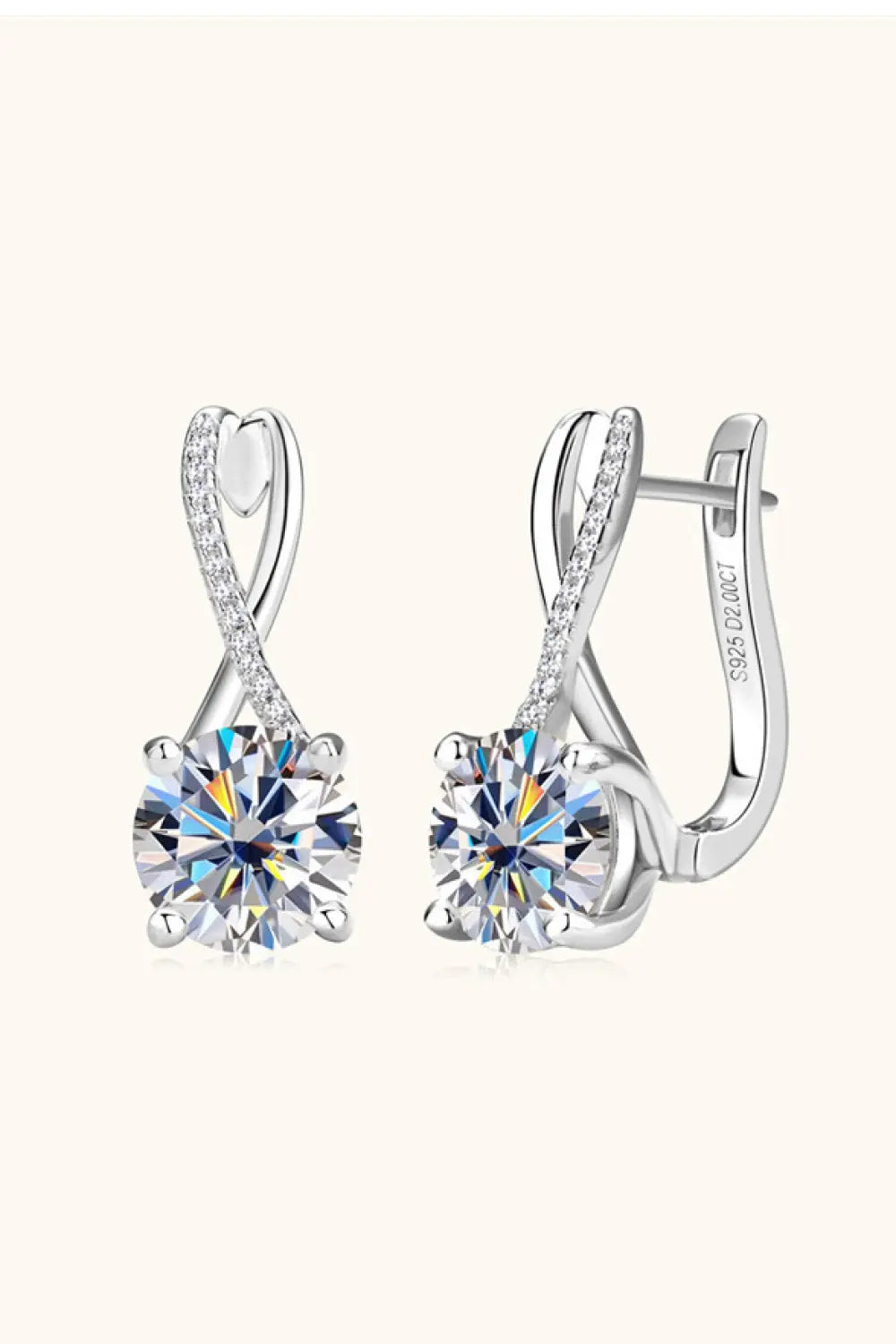 4 Carat Moissanite 925 Sterling Silver Earrings - SmileBen