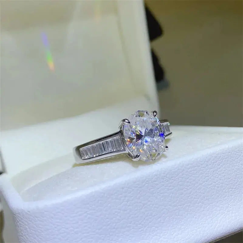 3 Carat Moissanite 925 Sterling Silver Ring - SmileBen