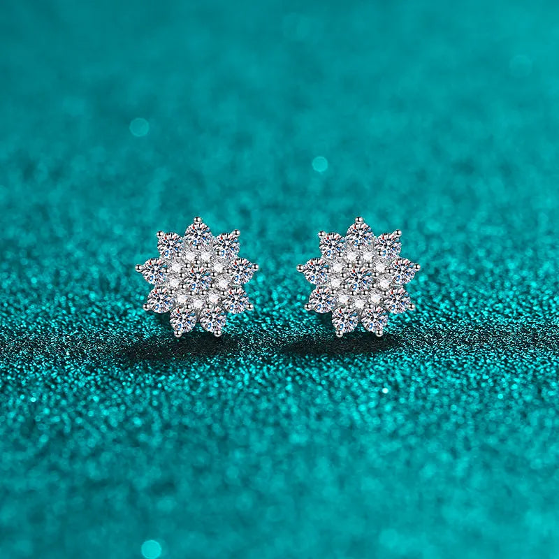 925 Sterling Silver Moissanite Zircon Stud Earrings - SmileBen