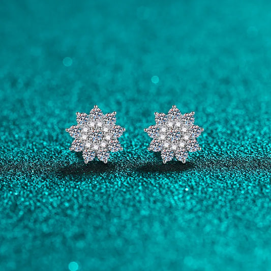 925 Sterling Silver Moissanite Zircon Stud Earrings - SmileBen
