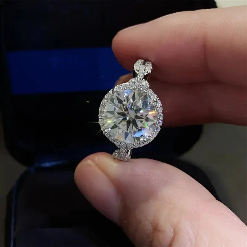 3 Carat 925 Sterling Silver Moissanite Ring - SmileBen