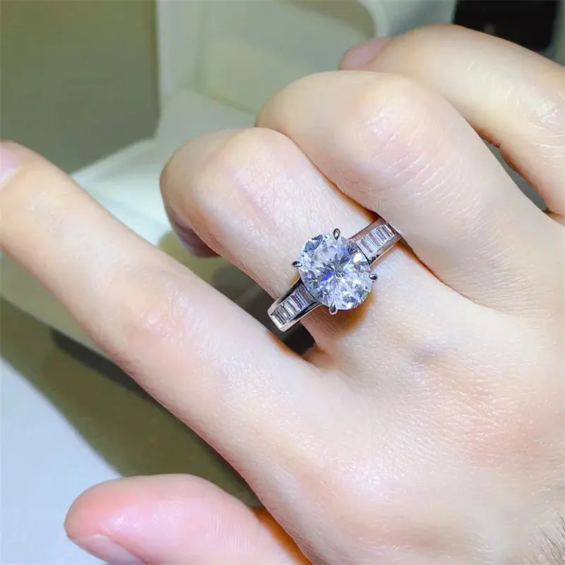 3 Carat Moissanite 925 Sterling Silver Ring - SmileBen