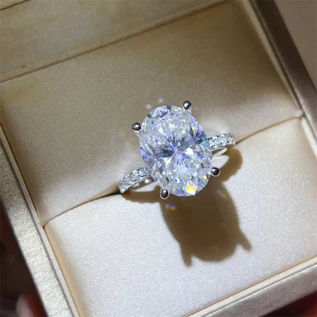 8 Carat Moissanite 925 Sterling Silver Ring - SmileBen