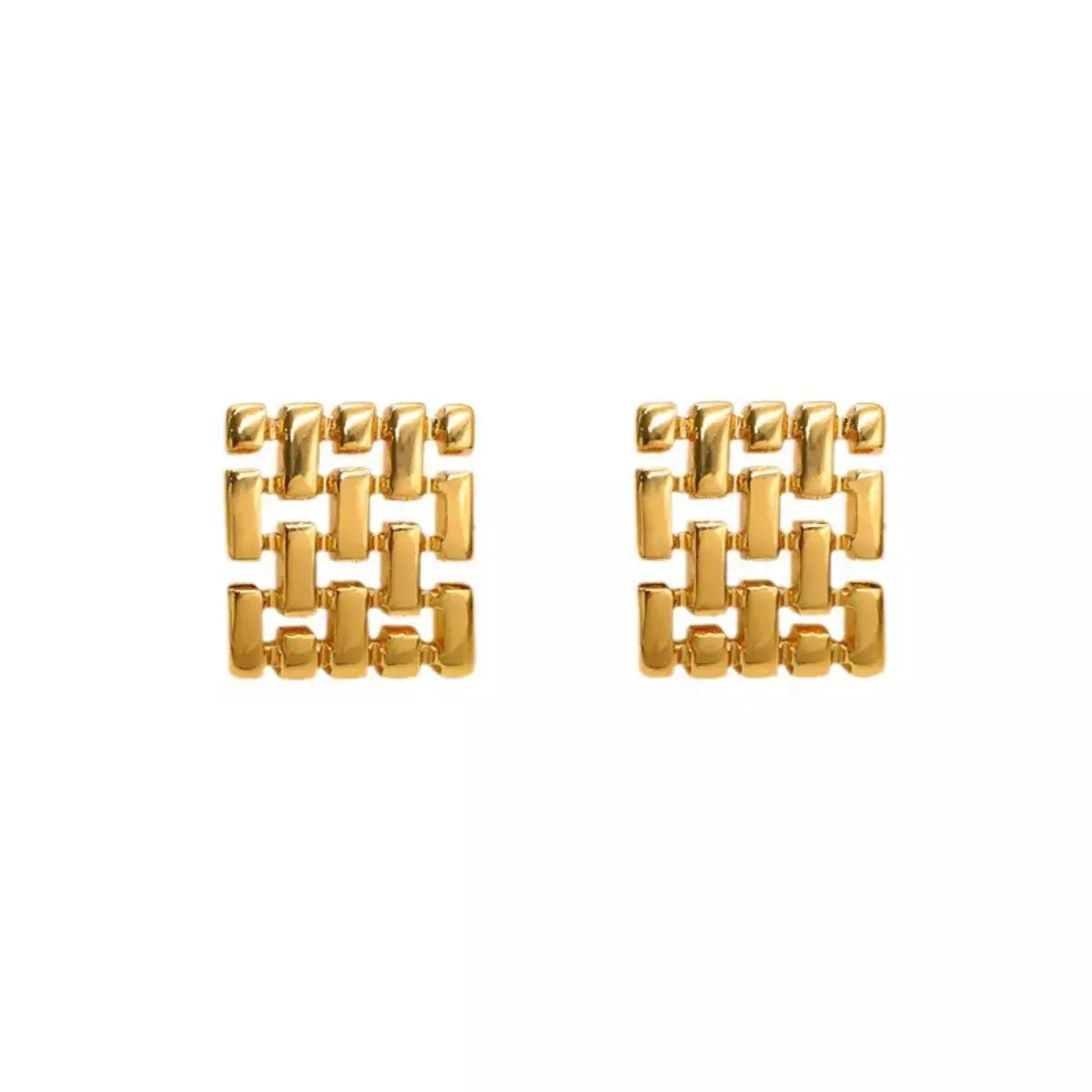 18K Gold-Plated Geometric Stud Earrings - SmileBen