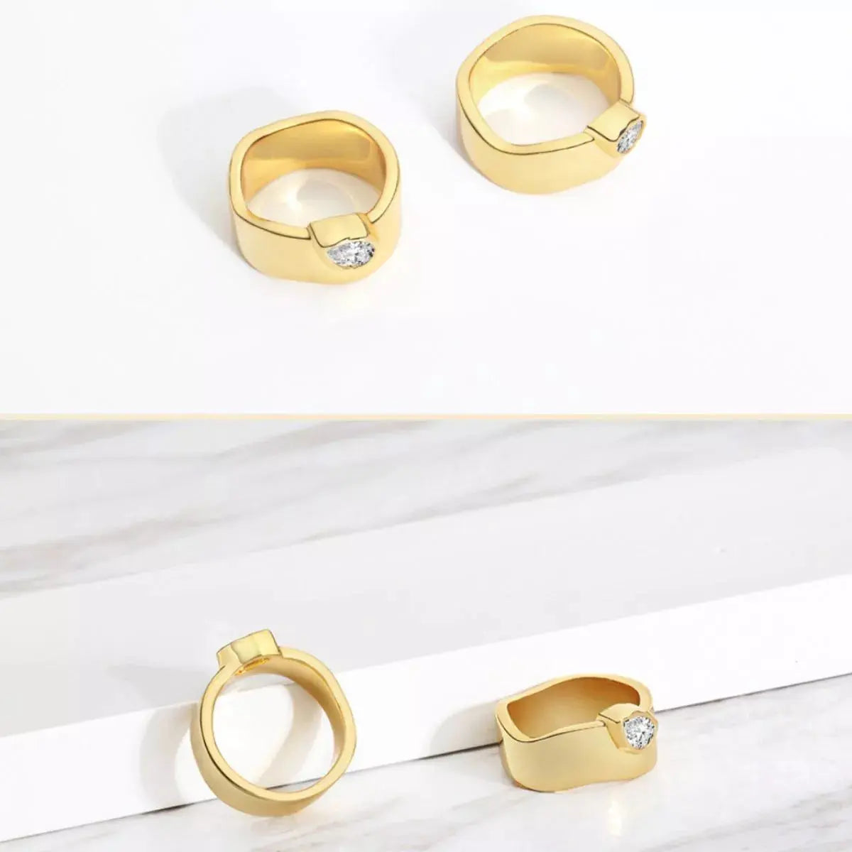 18K Gold-Plated Minimalist Design Ring - SmileBen