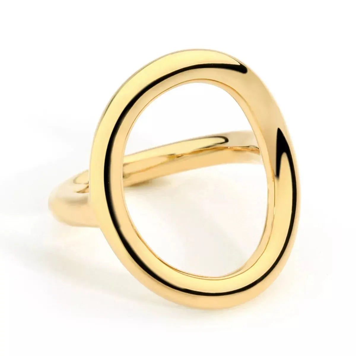 18K Gold-Plated Copper Round Ring - SmileBen