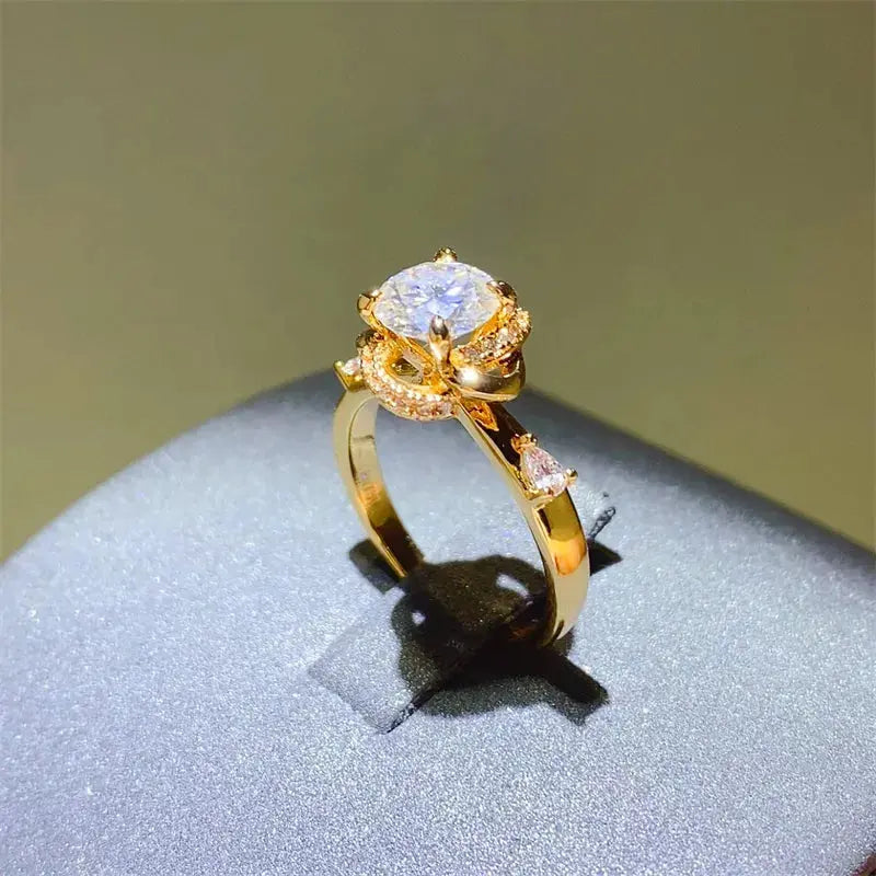 1 Carat Moissanite Zircon 925 Sterling Silver Ring - SmileBen