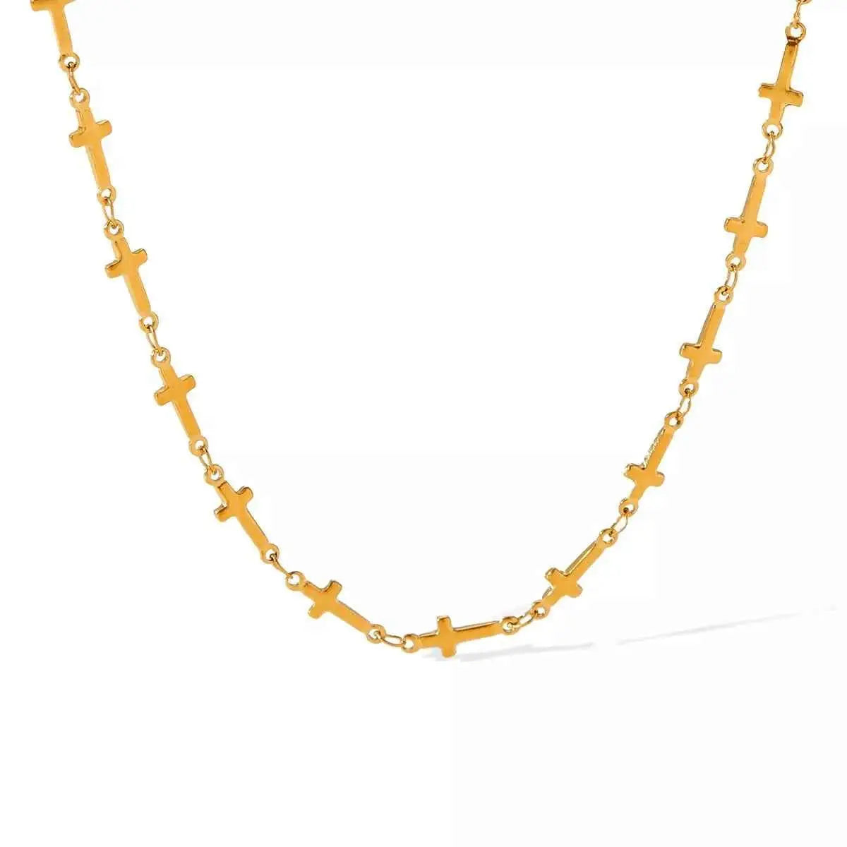 18K Gold-Plated Cross Necklace - SmileBen