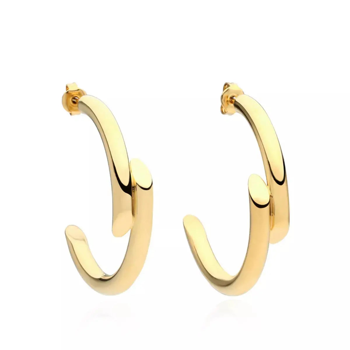 Chunky C-Hoop Earrings - SmileBen