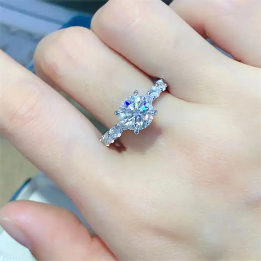 2 Carat Moissanite 925 Sterling Silver Ring - SmileBen
