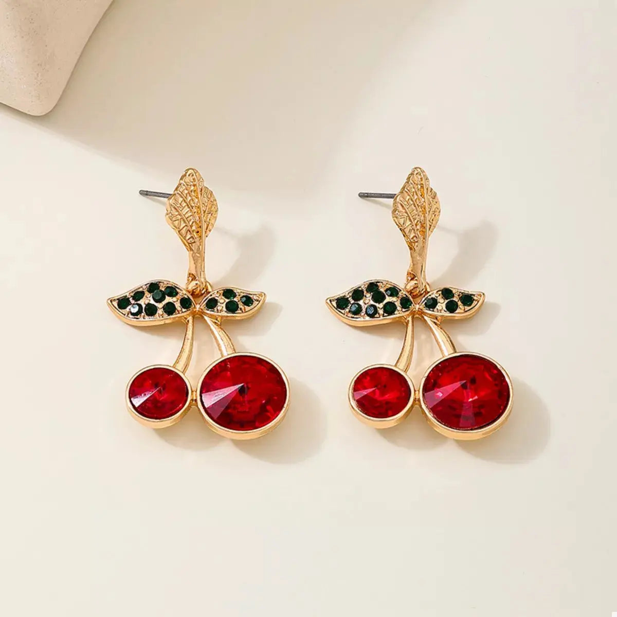 18K Gold-Plated Cherry Drop Earrings - SmileBen