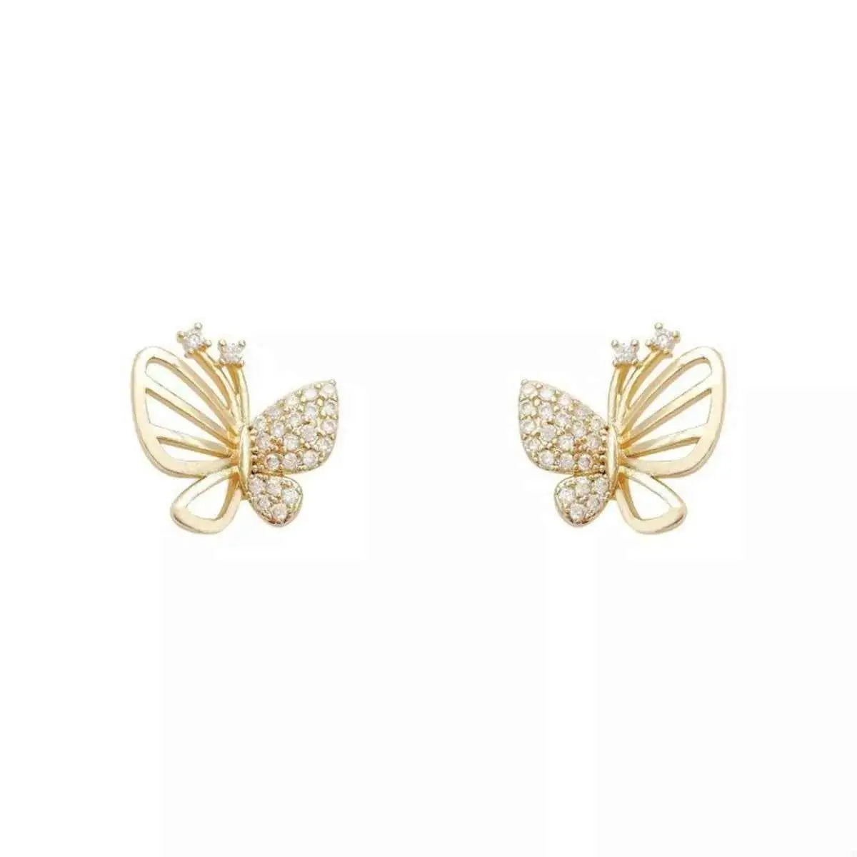 18K Gold-Plated Butterfly Stud Earrings - SmileBen