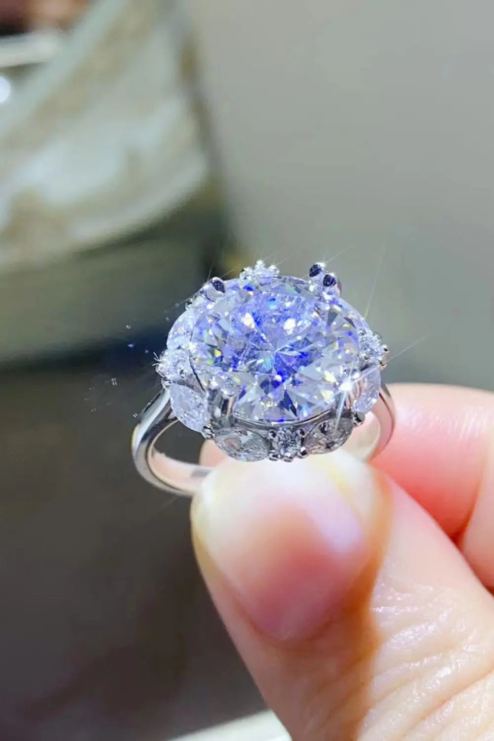5 Carat Moissanite 925 Sterling Silver Ring - SmileBen