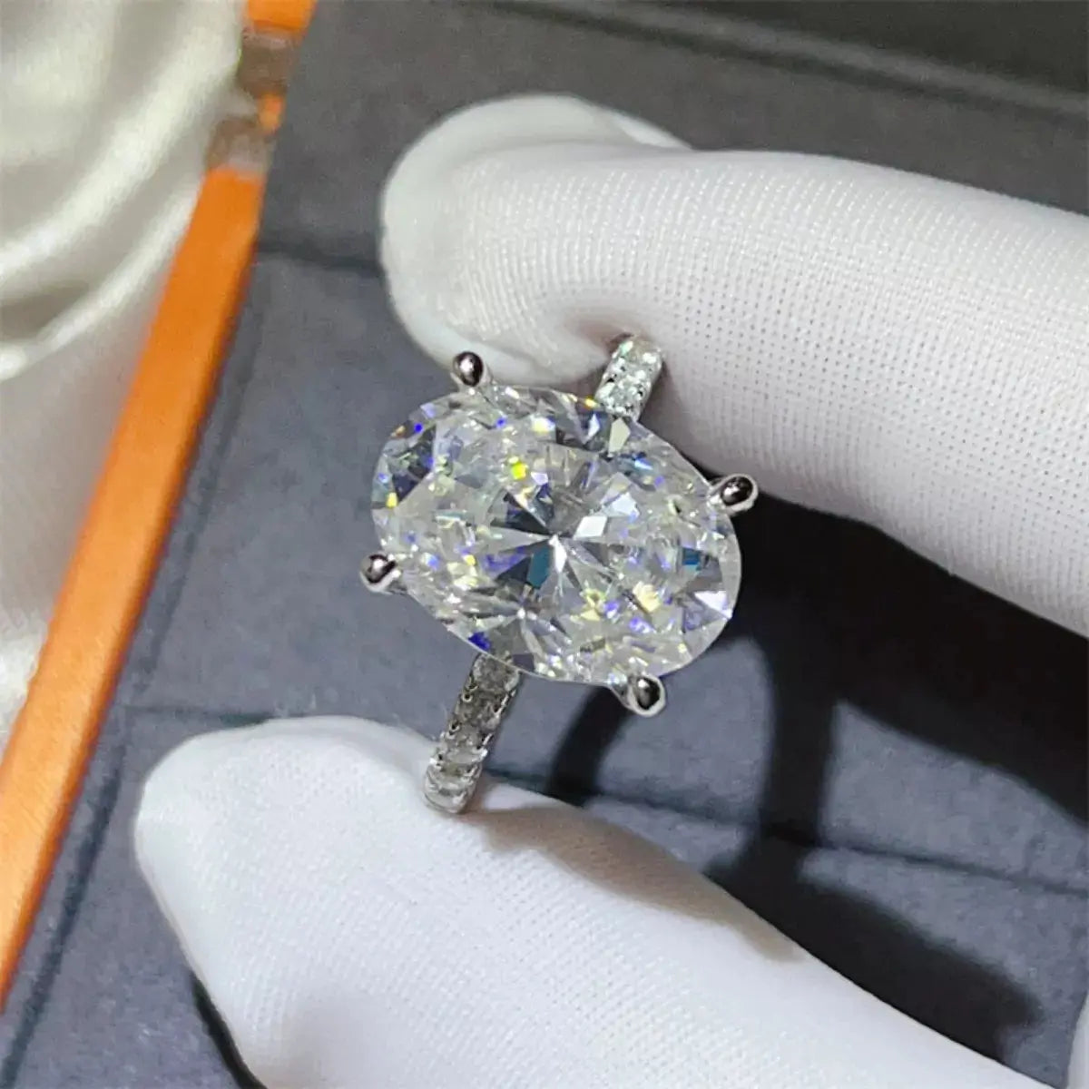 8 Carat Moissanite 925 Sterling Silver Ring - SmileBen