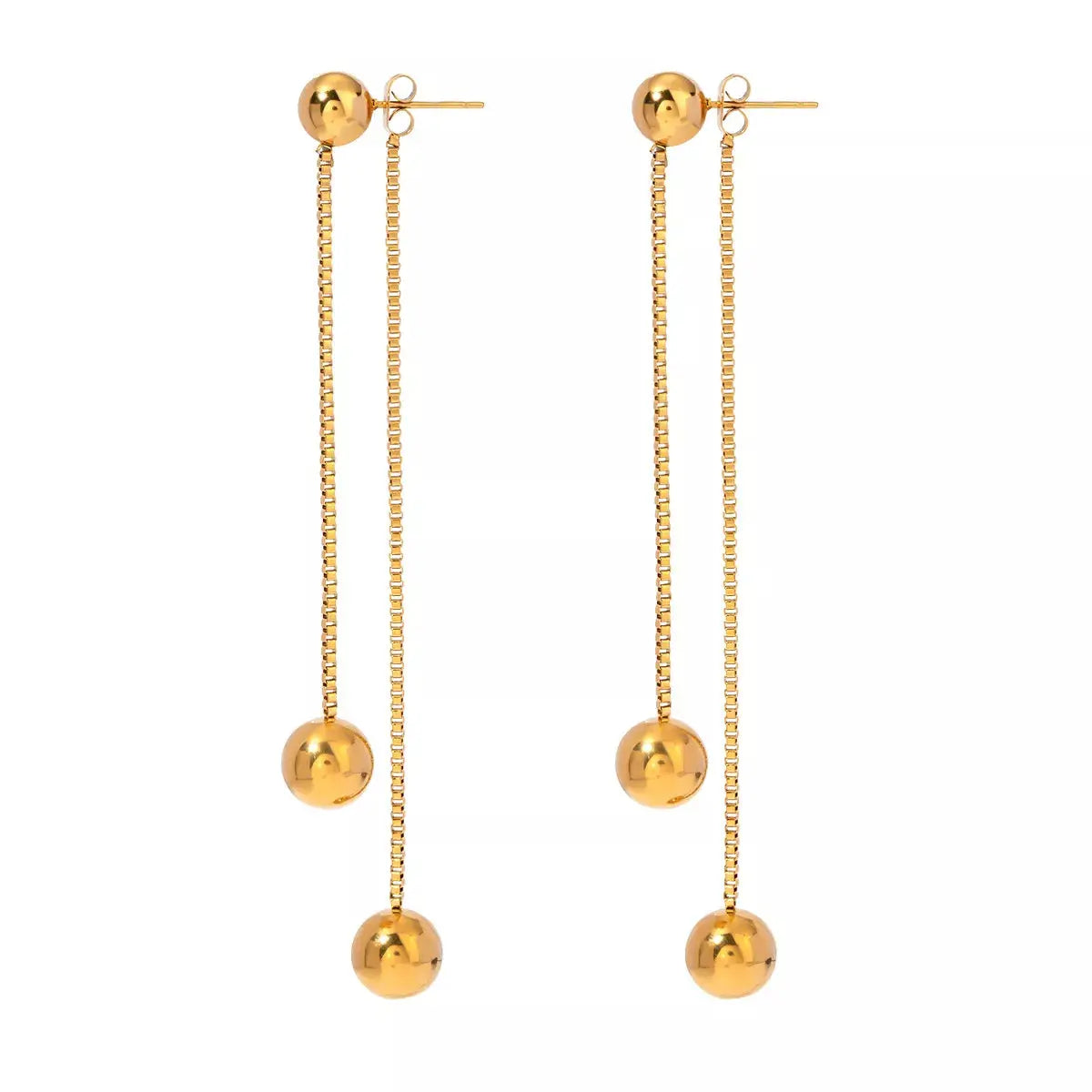 18K Gold-Plated Ball Drop Earrings - SmileBen