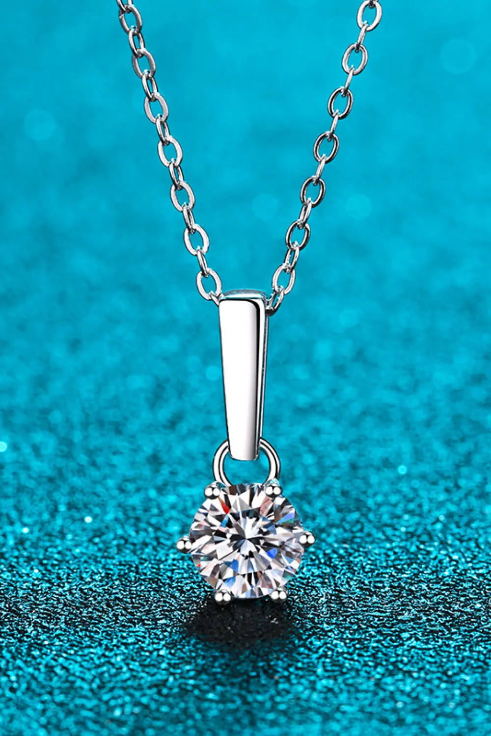 1 Carat Moissanite 925 Sterling Silver Chain-Link Necklace - SmileBen