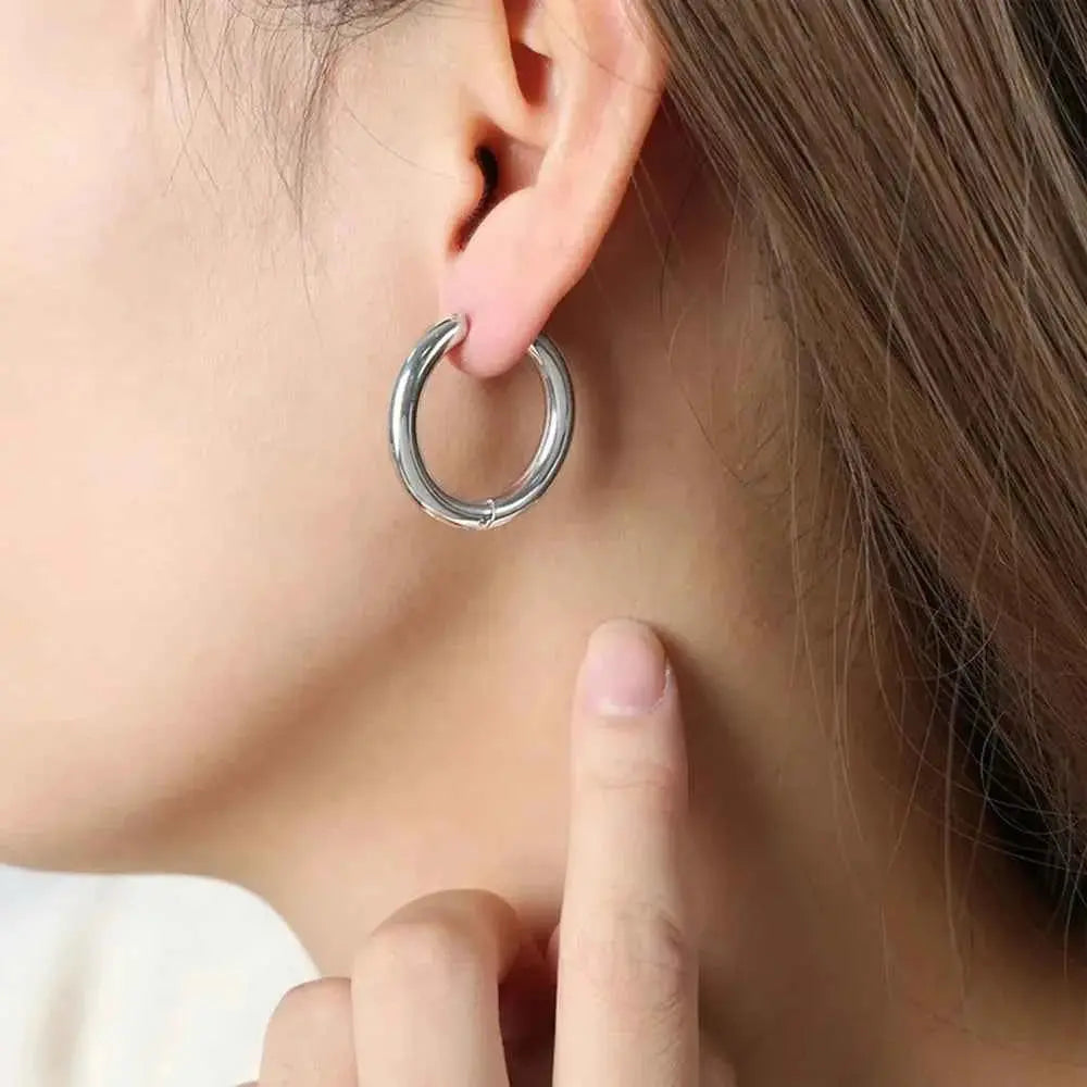 18K Gold-Plated Huggie Earrings - SmileBen