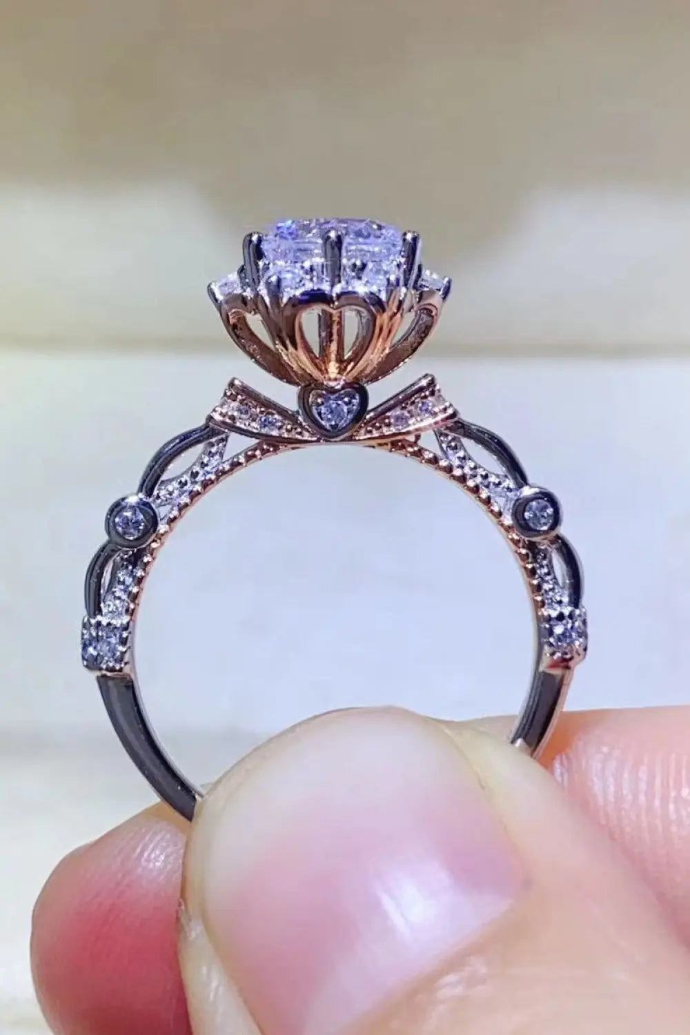 1 Carat Moissanite 925 Sterling Silver Ring - SmileBen