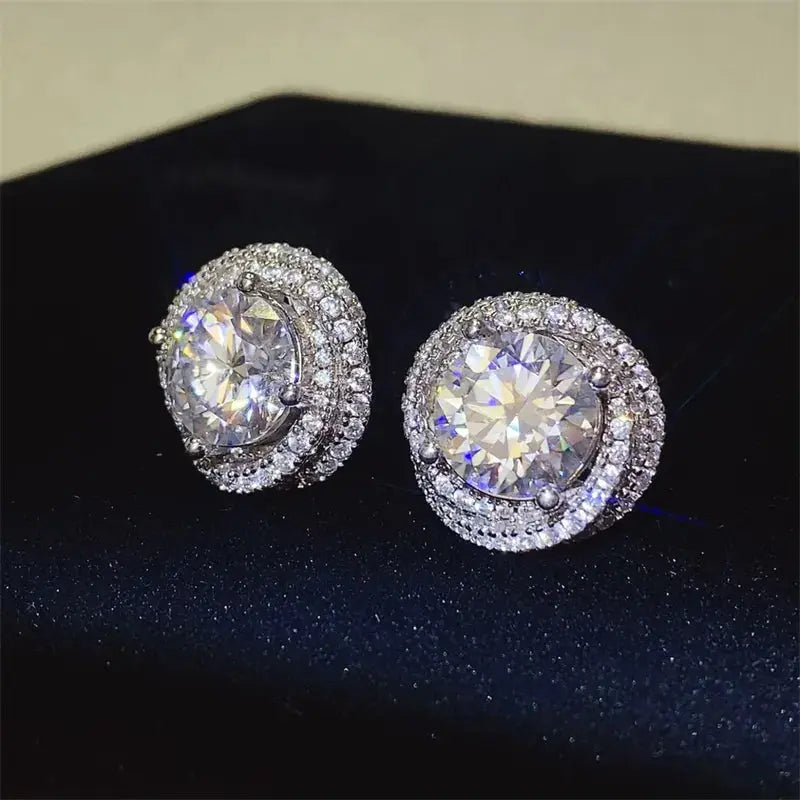 6 Carat Moissanite 925 Sterling Silver Earrings - SmileBen