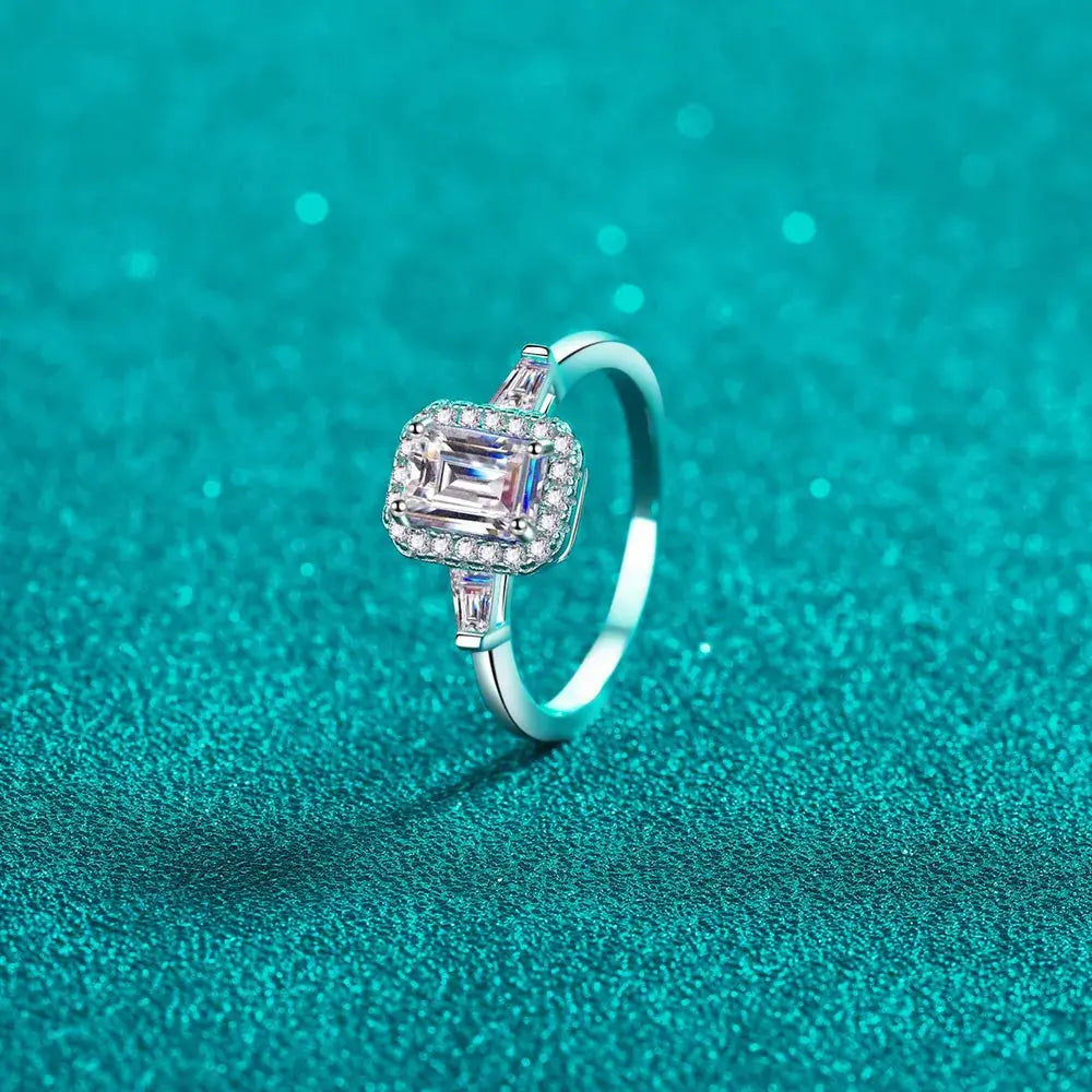 1 Carat Moissanite 925 Sterling Silver Ring - SmileBen