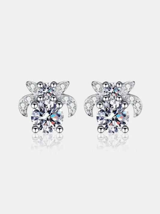 1 Carat Moissanite 925 Sterling Silver Stud Earrings - SmileBen
