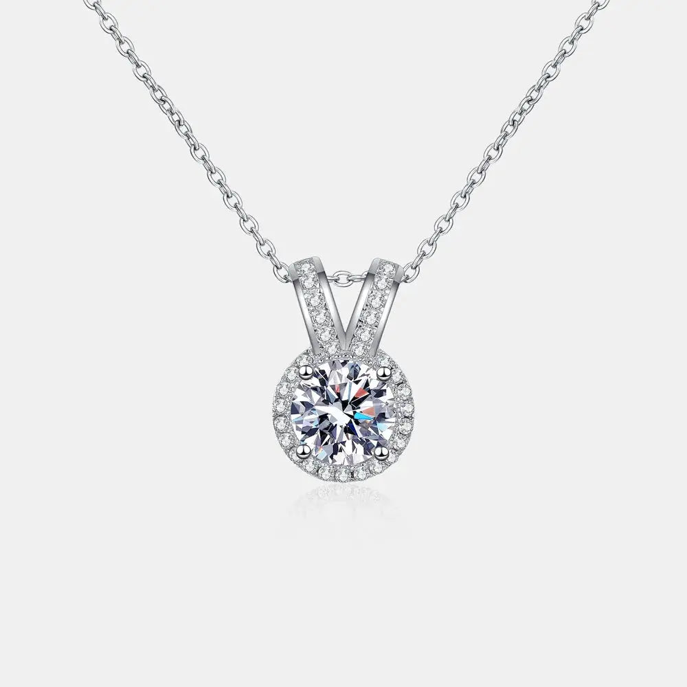1 Carat Moissanite Rabbit Ears Shape Pendant Necklace - SmileBen