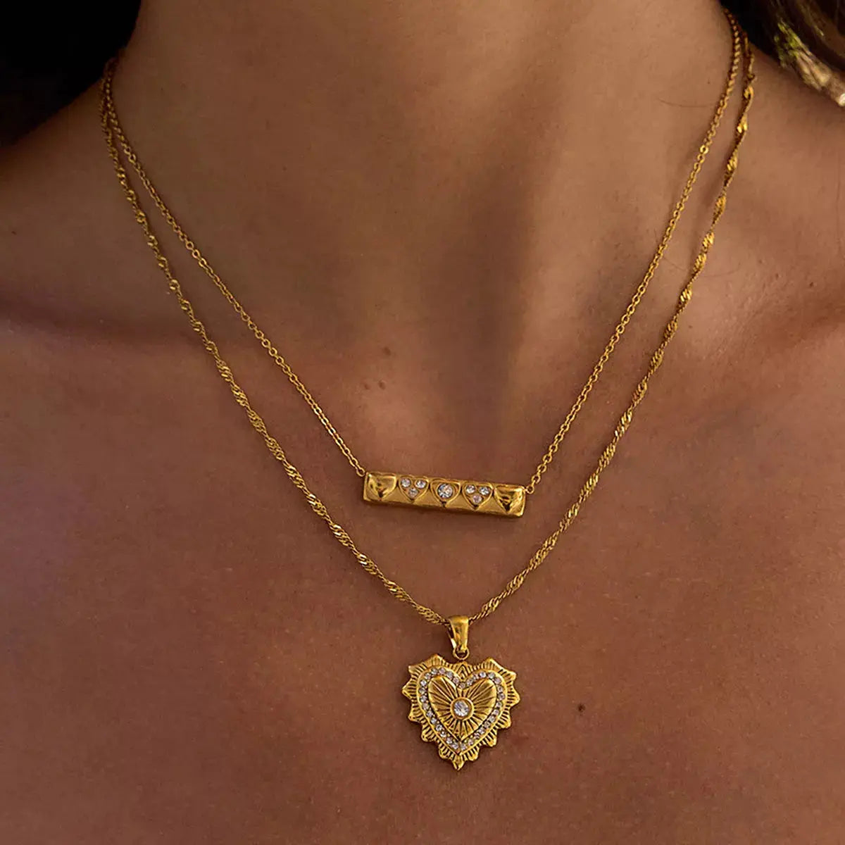 18K Gold-Plated Zircon Pendant Necklace - SmileBen