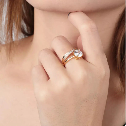 18K Gold-Plated Zircon Ring - SmileBen