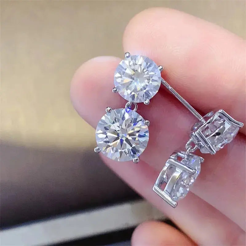 10 Carat Moissanite 925 Sterling Silver Earrings - SmileBen