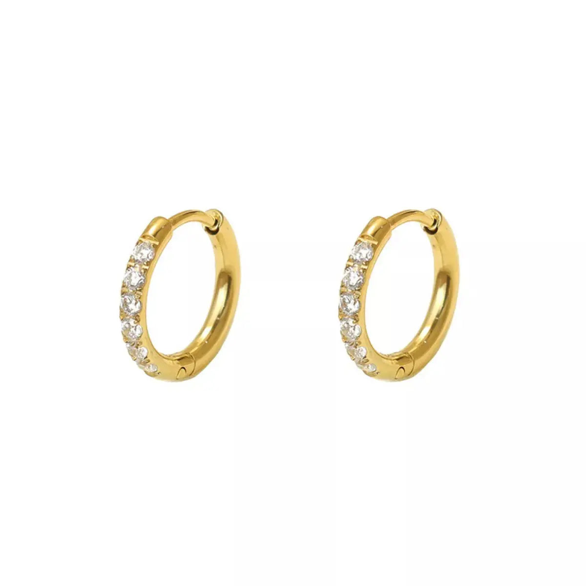 18K Gold-Plated Zircon Hoop Earrings - SmileBen