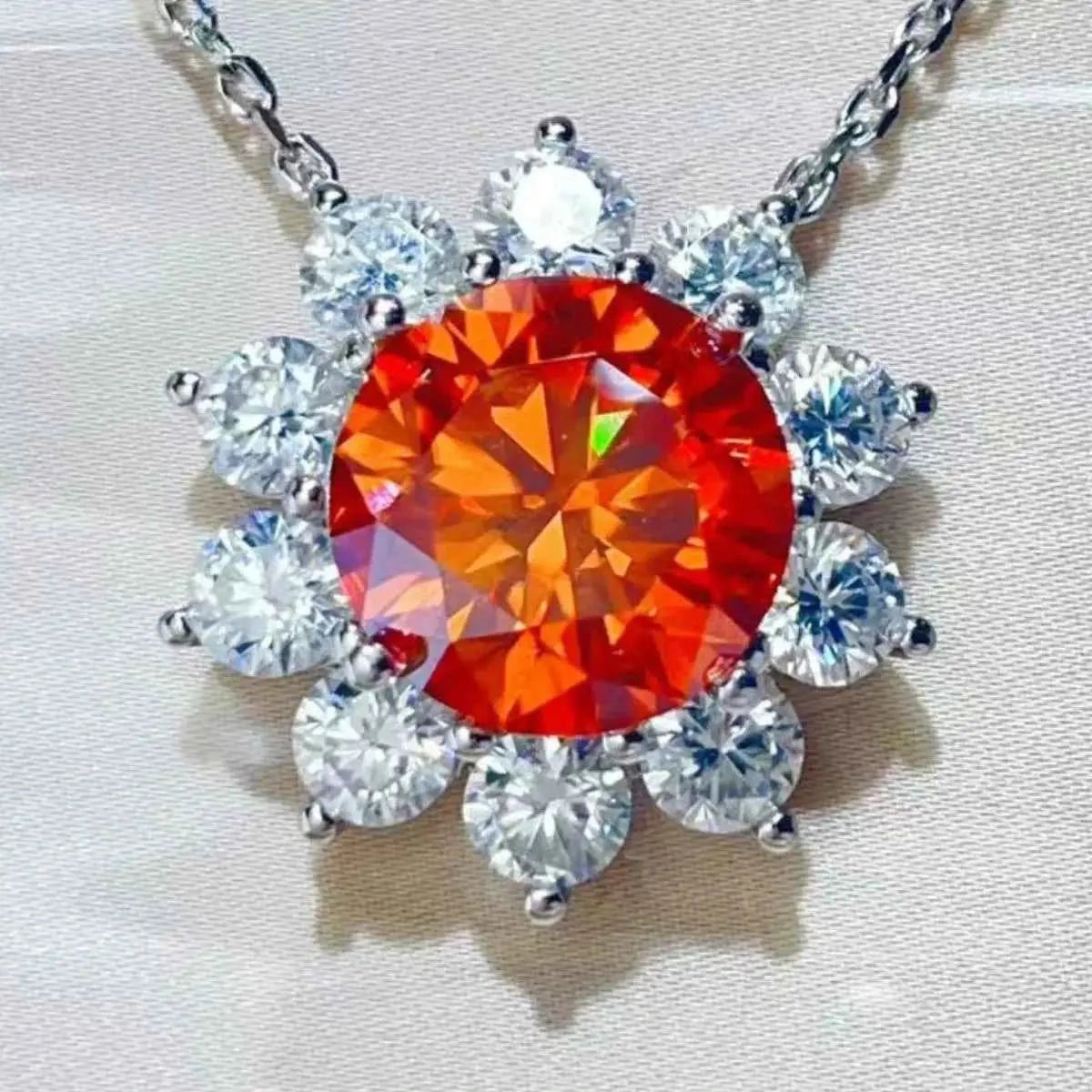 5 Carat Moissanite 925 Sterling Silver Pendant Necklace - SmileBen