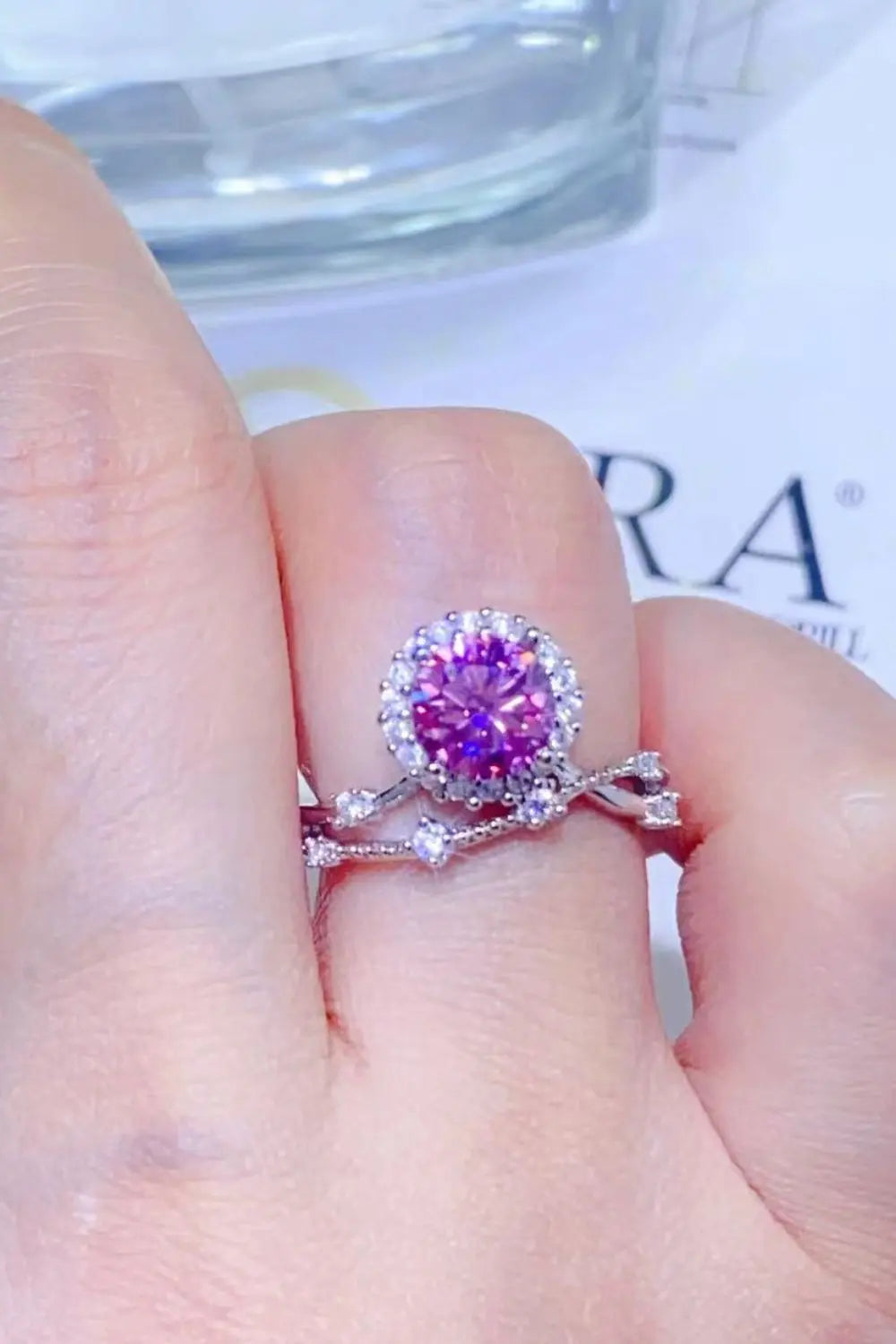 1 Carat Moissanite 925 Sterling Silver Ring - SmileBen