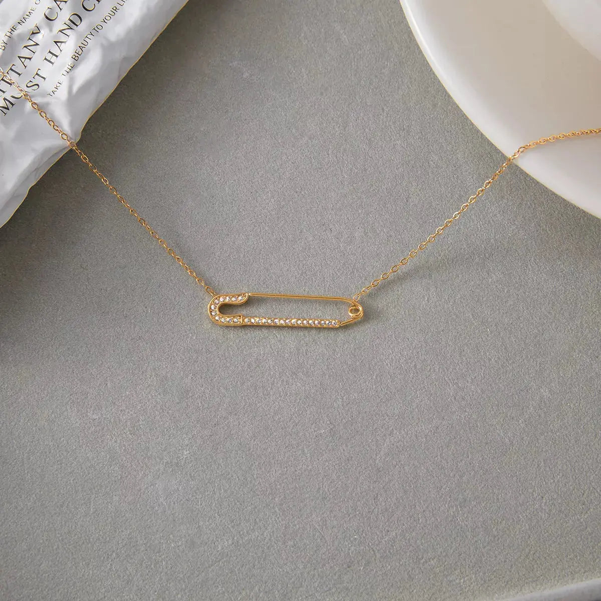 18K Gold-Plated Paperclip Necklace - SmileBen