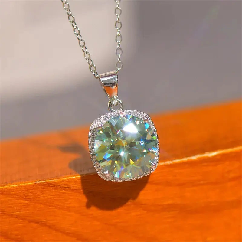 5 Carat Moissanite 925 Sterling Silver Pendant Necklace - SmileBen