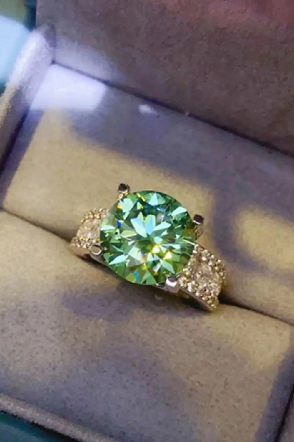 5 Carat  Moissanite 4-Prong Wide Band Ring - SmileBen
