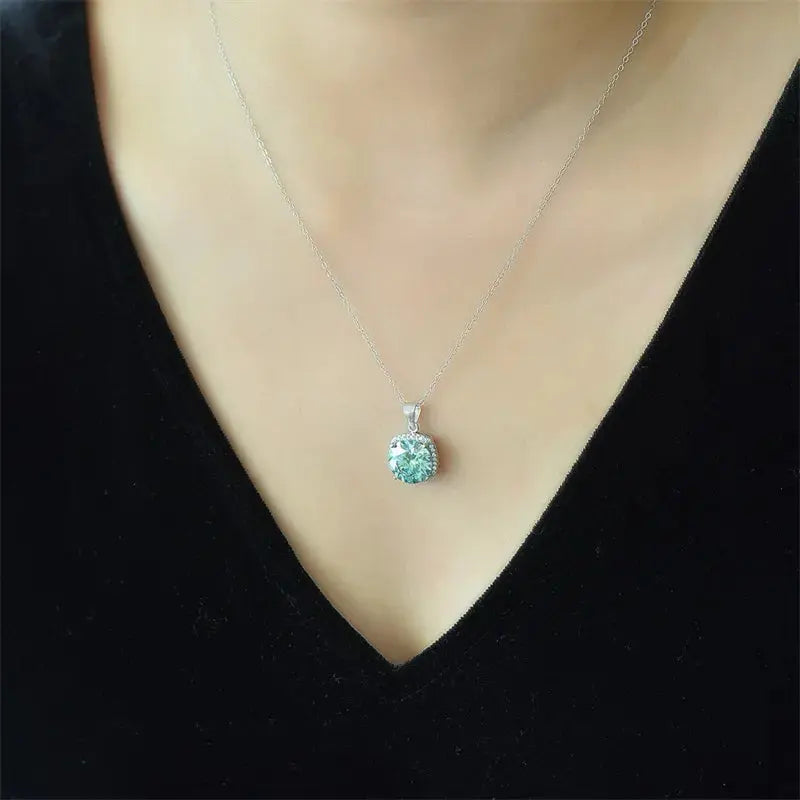 5 Carat Moissanite 925 Sterling Silver Pendant Necklace - SmileBen