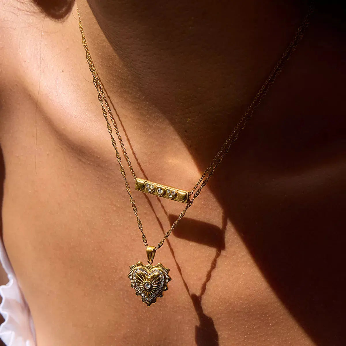 18K Gold-Plated Zircon Pendant Necklace - SmileBen