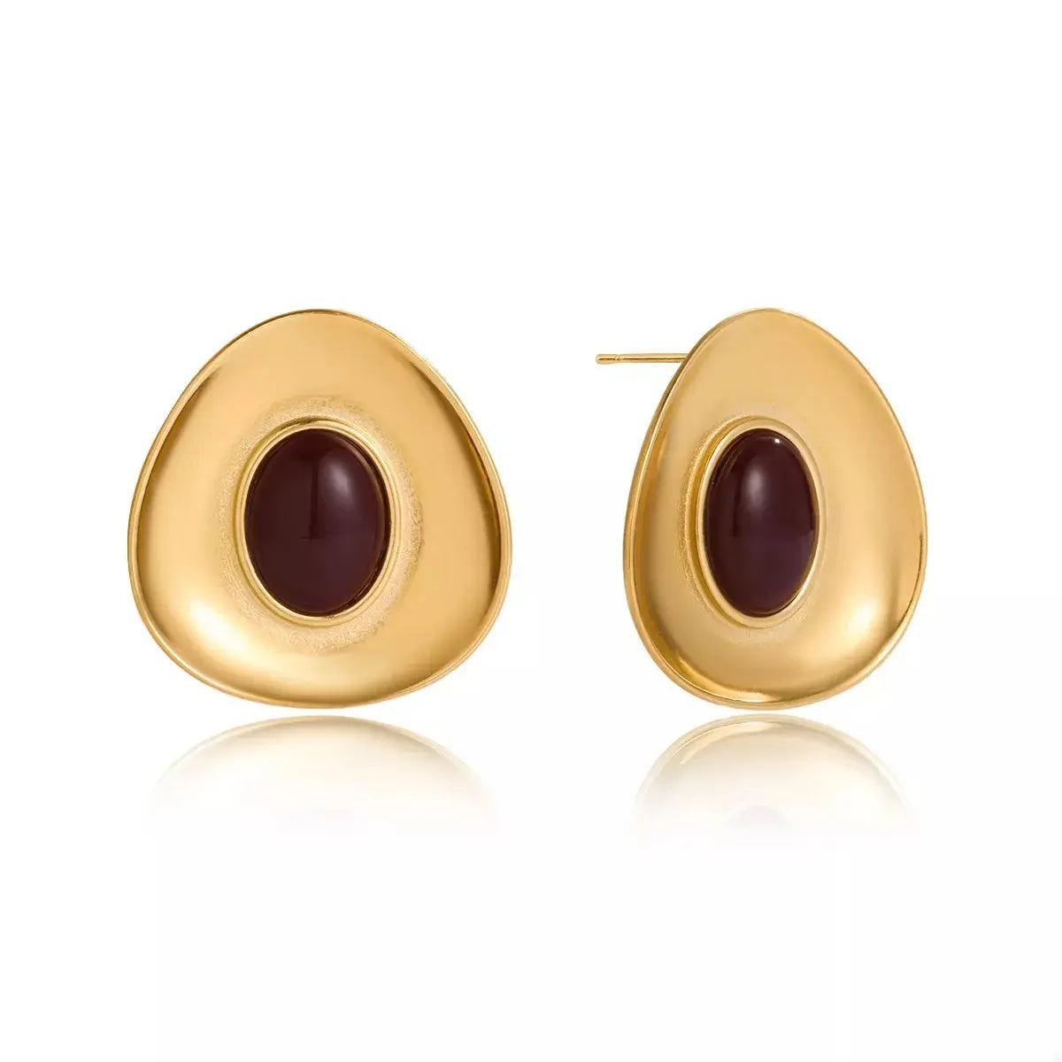 18K Gold-Plated Resin Stud Earrings - SmileBen
