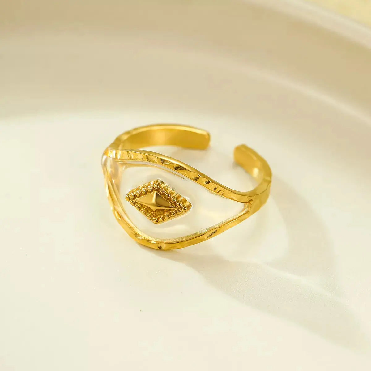18K Gold-Plated Adjustable Open Ring - SmileBen